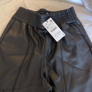 Zara brand new leather culotte/pants